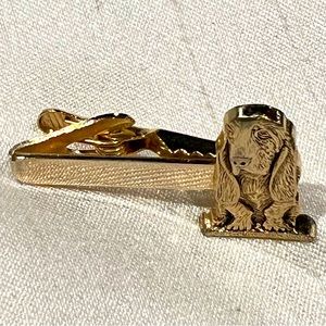 Vintage 60 70 Retro Mercury Industry Gold Hush Puppy Hound Dog Tie Bar